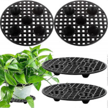 4 Pcs Plant Level Pot Elevator, Heavy Duty Plant Stand, Black Round Plant Flower Pot Holder