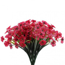 (1PCS, Rose Red) Outdoor Artificial Flowers UV Resistant No Fade Fake Violet Flowers for Indoor Outside Hanging Plants 2025