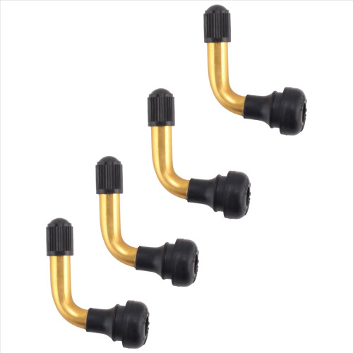 4Pcs Tyre Valves Stem Right Angle Snap-in Rubber Brass 2