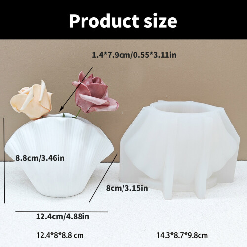 Silicone Vase Moulds Silicone Planter Molds Shell Shape Crafting 2
