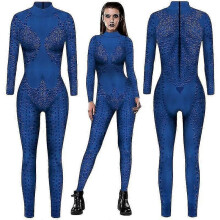(XL, female) Superhero Mystique Raven Darkholme Cosplay Sexy Jumpsuit Costumes Halloween Women Fancy Dress 2025
