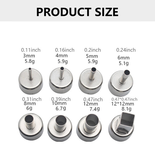 8Pcs Stainless Steel Soldering Nozzles Replacement 2