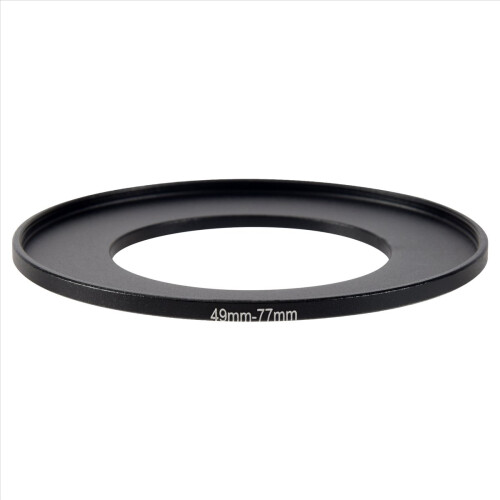 Kameralinsefilter Step Up Ring 49mm-77mm Adapter Sort
