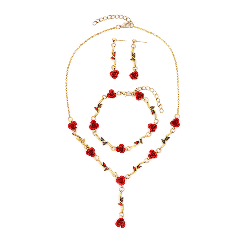 Florals Pendant Necklace Bracelet Earrings Jewelry for Women-image-OPC-PKFCRXB-NEW