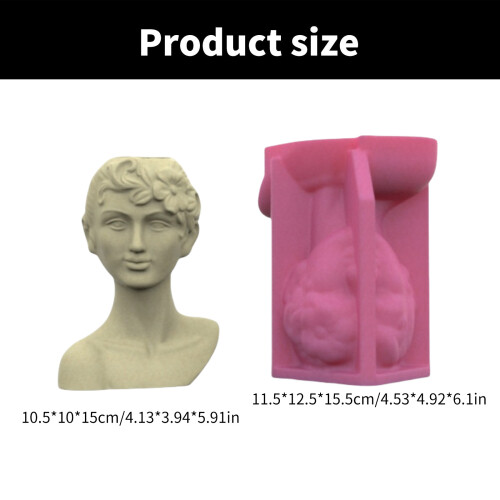 Silicone Flower Vase Mold Human Head Shape Flexible Ornament 2