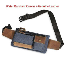 (canvas-blue) Crazy Horse Leather men Casual Fashion Travel Fanny Waist Belt Chest Pack Sling Bag Design Bum Phone Cigarette Case Male 811-29 2025