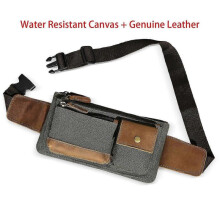 (canvas-green) Crazy Horse Leather men Casual Fashion Travel Fanny Waist Belt Chest Pack Sling Bag Design Bum Phone Cigarette Case Male 811-29 2025