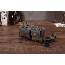 (dark brown) Crazy Horse Leather men Casual Fashion Travel Fanny Waist Belt Chest Pack Sling Bag Design Bum Phone Cigarette Case Male 811-29 2025