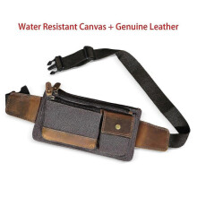 (canvas-coffee) Crazy Horse Leather men Casual Fashion Travel Fanny Waist Belt Chest Pack Sling Bag Design Bum Phone Cigarette Case Male 811-29 2025