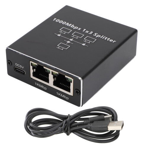 Ethernet Splitter 1 to 3 1000Mbps LAN Splitter