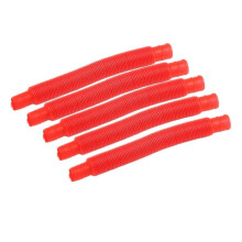 (Red) 5Pcs Colorful Telescopic Tube Toy Stress Relief Free Transformation Decompression Stretchable Tube 2025