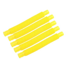 (Yellow) 5Pcs Colorful Telescopic Tube Toy Stress Relief Free Transformation Decompression Stretchable Tube 2025