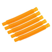 (Orange) 5Pcs Colorful Telescopic Tube Toy Stress Relief Free Transformation Decompression Stretchable Tube 2025