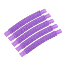 (Purple) 5Pcs Colorful Telescopic Tube Toy Stress Relief Free Transformation Decompression Stretchable Tube 2025