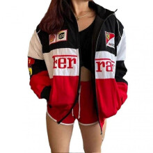 (S, female) Fashion Color Matching Loose Coat for Women Skin-Friendly Windproof Coat for Sports Exercise 2025