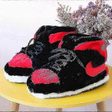 (M, unisex) Sneakers-like Plush Slippers Creative Wrapping Fuzzy Warm Winter Indoor Drag Shoes Cotton Shoes 2025