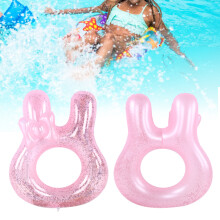 Pinkes Pailletten-Häschen Baby-Auftriebsring 70cm/27,6 Zoll Kinder-Schwimmreifen