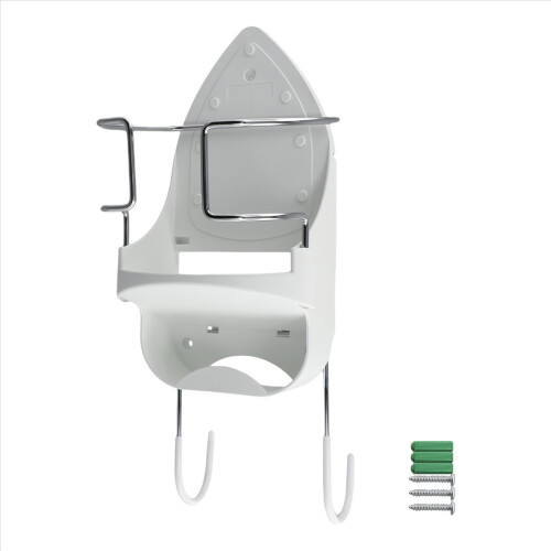 Iron Board Hanger Wall Electric Iron Holder with Removable Hooks -2