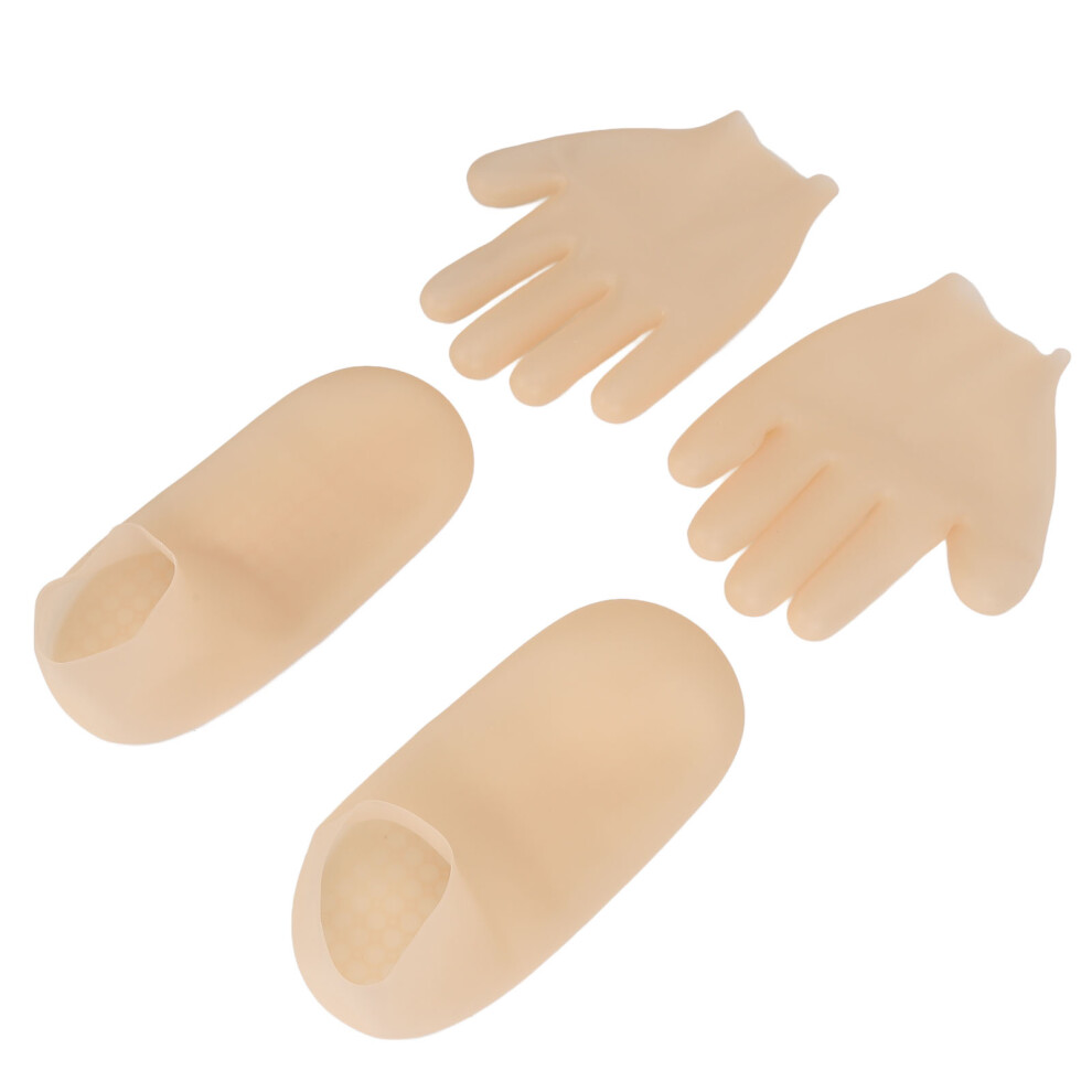 Moisturizing Silicone Gel Gloves Socks for Foot Care Skin Color