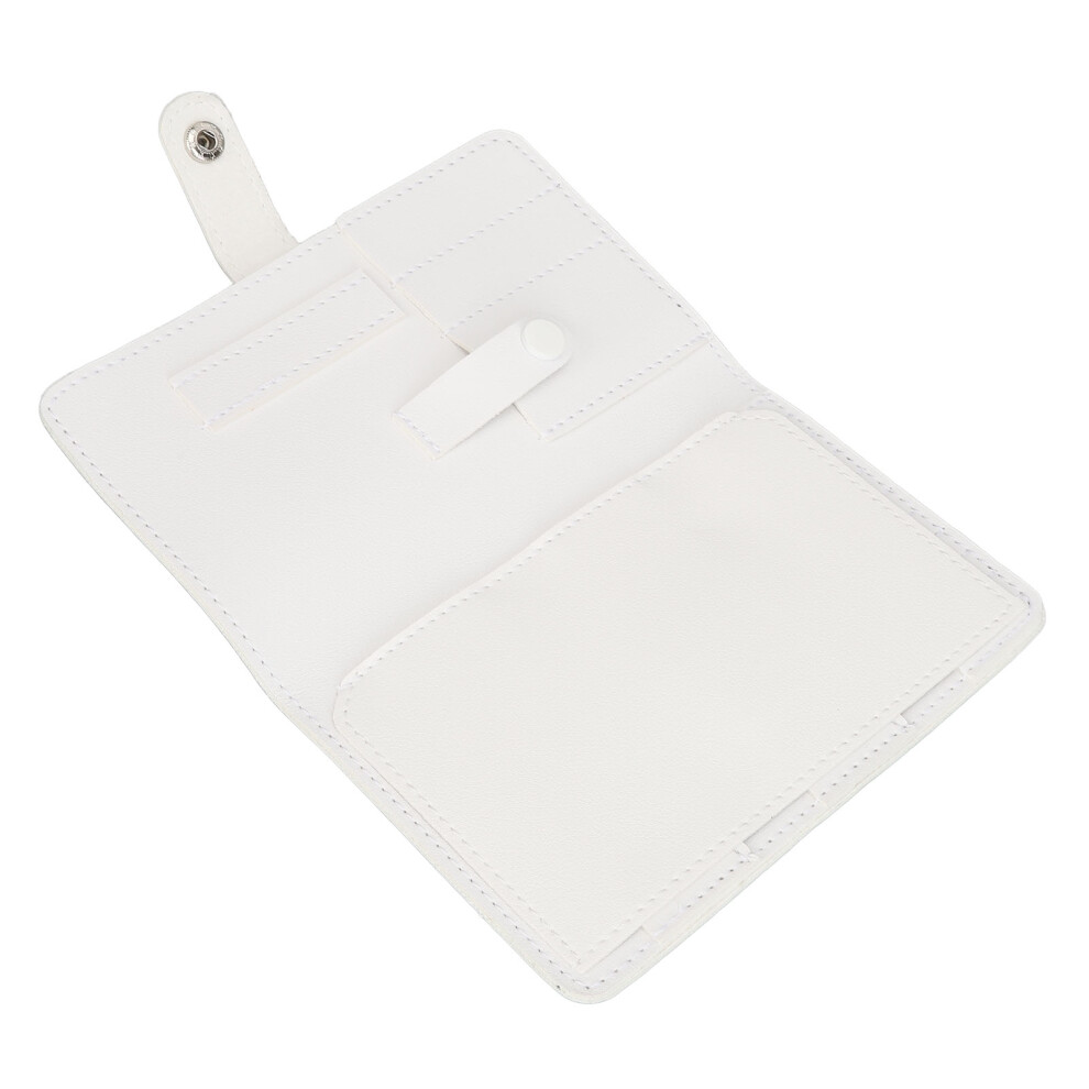 Portable White PU Nail Drill Bits Organizer Bag 37 Slots for Manicure