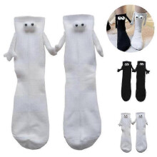 (male, Black - 2Pairs) Couple Holding Hands Socks, Magnetic Suction 3D Doll Couple Socks, Couples Holding Hands Funny Socks Gifts 2025