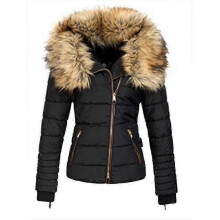(2XL, female) Womens Winter Fashion Zip Up Quilted Jacket Coat Outerwear 2025