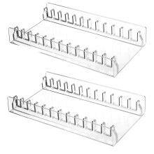 CD Holder 2 Pack, Clear Acrylic CD Organizers for Media Shelf Storage, CD Display Rack for Compact Disc Organization