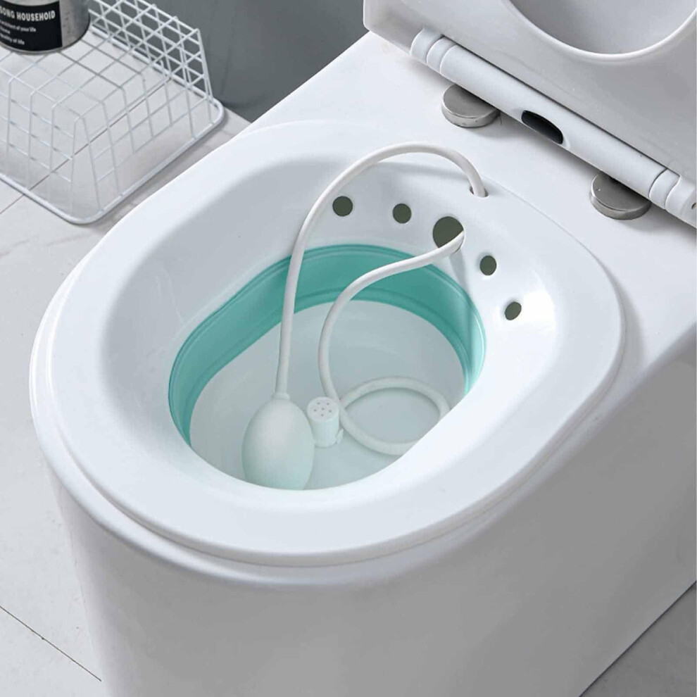 Sitz Bath For Toilet Seat, Foldable Sitz Bath Basin For Hemorrhoids and Postpartum Care, Over The Toilet Design
