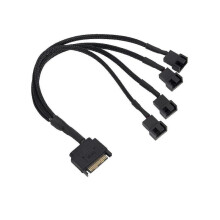 Cooling Fan Adapter Cable, 15 Pin Sata To 4 X 3 Pin / 4 Pin 12v Pc Case Fan Power Adapter Cable To