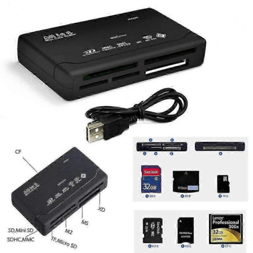 Memory Card Reader All In One 1 Usb Adapter Sd Sdhc Mini Micro M2 Mmc Xd Cf Ms_XG 1
