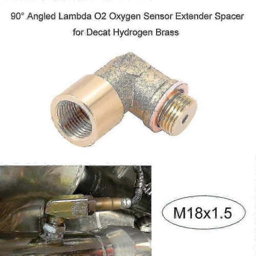 90 Angled Lambda O2 Oxygen Sensor Extender Spacer for Decat Hydrogen Brass M18x1.5 2