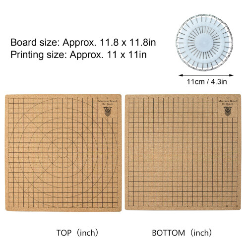 Versatile 11.8" Macrame Braiding Board with Double Grid Pattern 1