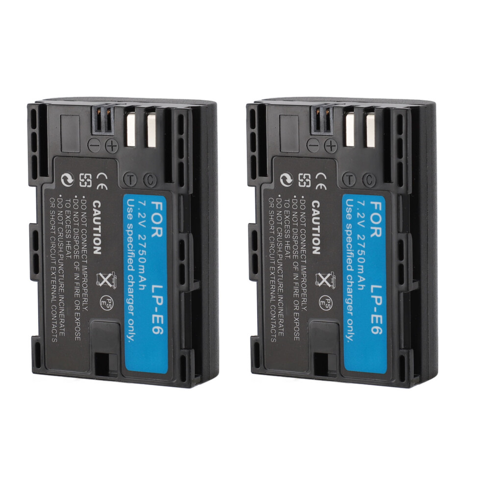2Pcs 2750Mah 7.2V Camera Batteries For Dslr R5 R6 60D 70D 80D 5D Ii Iii Iv 6D 7D Mark Ii 8461349029725