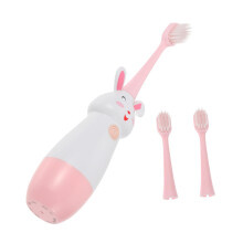 Toothbrush 3-Piece Kids Battery-Powered Rechargeable Set For Boys And Girls Cartoon Design Oral Cleaning Healthy Smile Brush