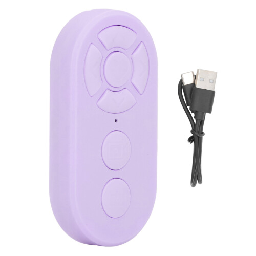 Type C Rechargeable Selfie Button Bluetooth Remote Control 10m Purple 1