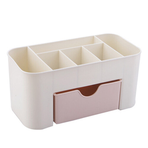 Wide Plastic Cosmetic Organizer with Drawer Elegant Jewelry Storage Solution 1