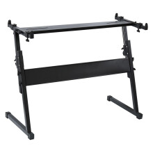 Adjustable Z Style Piano Keyboard Stand for 61 88 Key Electric Pianos Heavy Duty Portable Music Stand with Sturdy Table Top Black