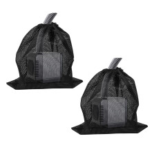 2 Pack Pump Barrier Bag 16.2''x12.2'' Drawstring Mesh Filter Bag for Pond Biofilters Aquariums and Swimming Pools Black