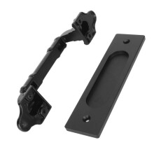 Manija negra para puerta corredera de granero 45x200 mm de alta resistencia