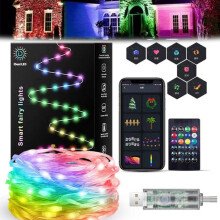 Smart Rainbow LED Permanent Outdoor Light Smartlight 2024 Outdoor Waterproof WiFi Bluetooth LED Strip Light Remote 15M