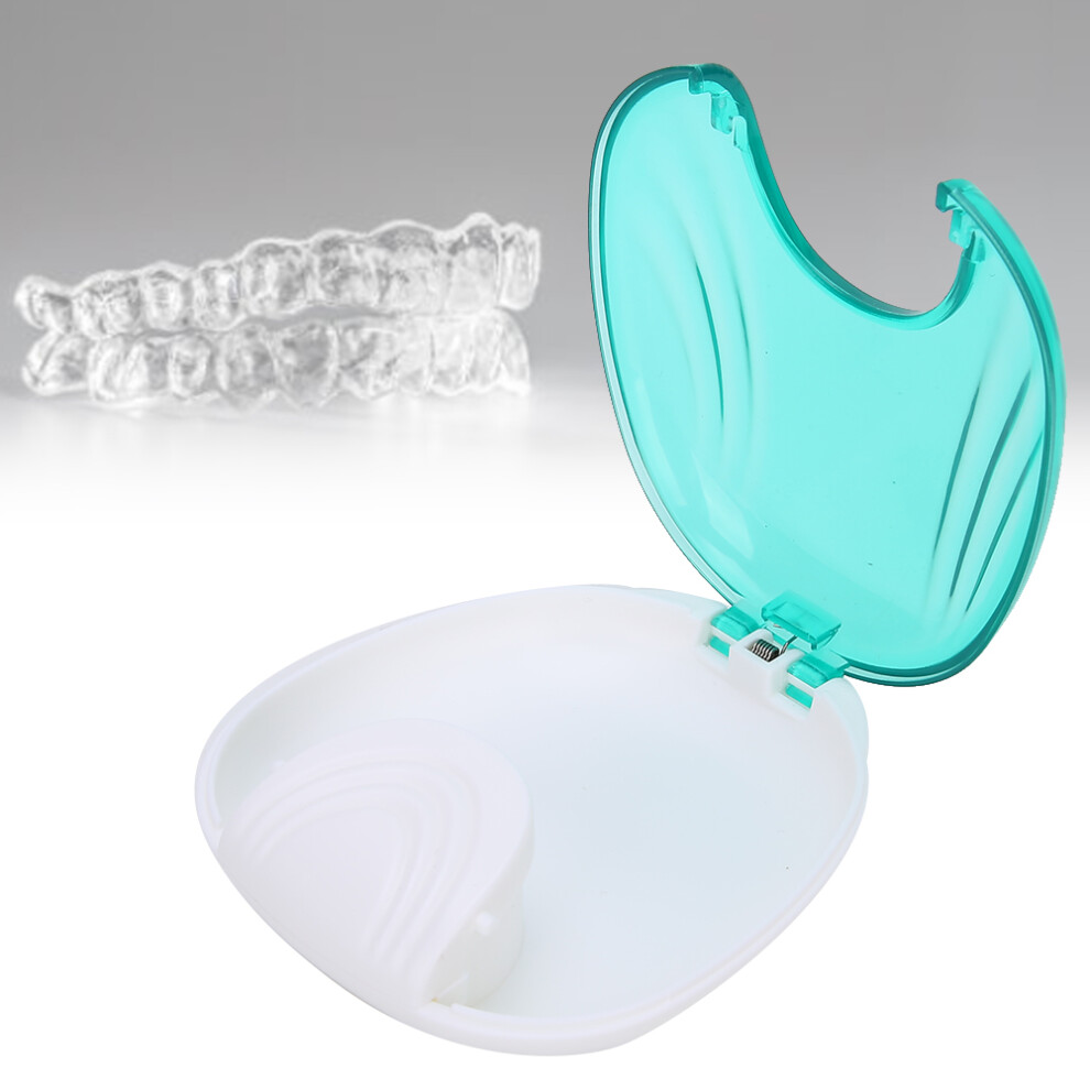 Blue Portable Orthodontic Retainer Case Waterproof Denture Storage Container