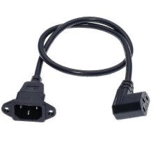 Iec320 C14 To C13 Extension Cable, C14 with Screw Holes And C13 Short Length