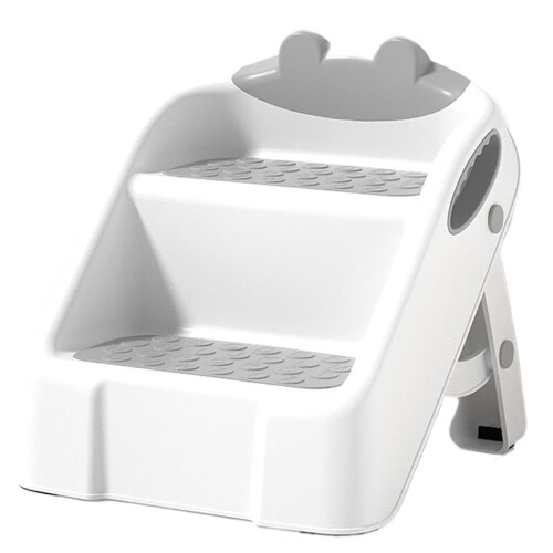 Kid Stepping Stool Foldable 2 Step Stool For Kids Double Up Grey Toddler Step Stool For Bathroom Sink