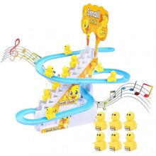 Duck Track Slide Toy for Kids, Electric Duck Climbing Stairs Toy, Led Flashing Lights Music Slide Toys