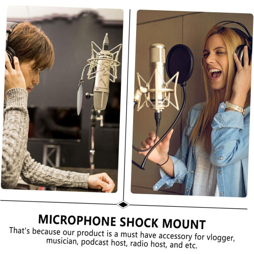 Anti-vibration Mic Suspension Holder Clip For Studio Recording Universal Microphone Compatibility Durable Shockmount 2