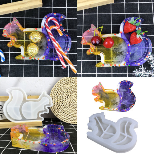 Squirrel Shaped Silicone Tray Mold Epoxy Coaster Mold Home 1