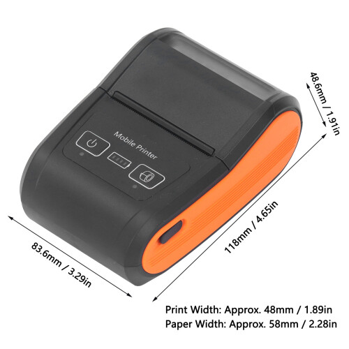 Wireless Mini BT 58mm Thermal Printer 203DPI 90mm/s for Supermarkets 1