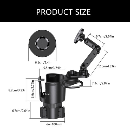 Car Cup Bottle Holder Expander Adapter with Phone Holder 2