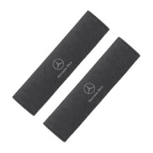Suitable for Mercedes-benz Seat Belt Shoulder Cover Suede Glc/glb/gla/amg/c Class Safety Belt Cover (a Pair,black)