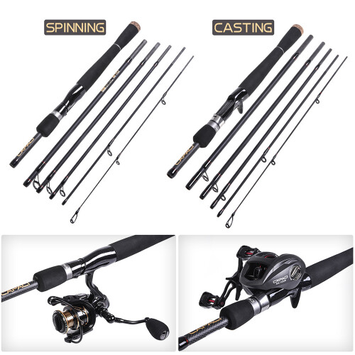 2.1m / 2.4m 6 Sections Carbon Spinning Casting 1